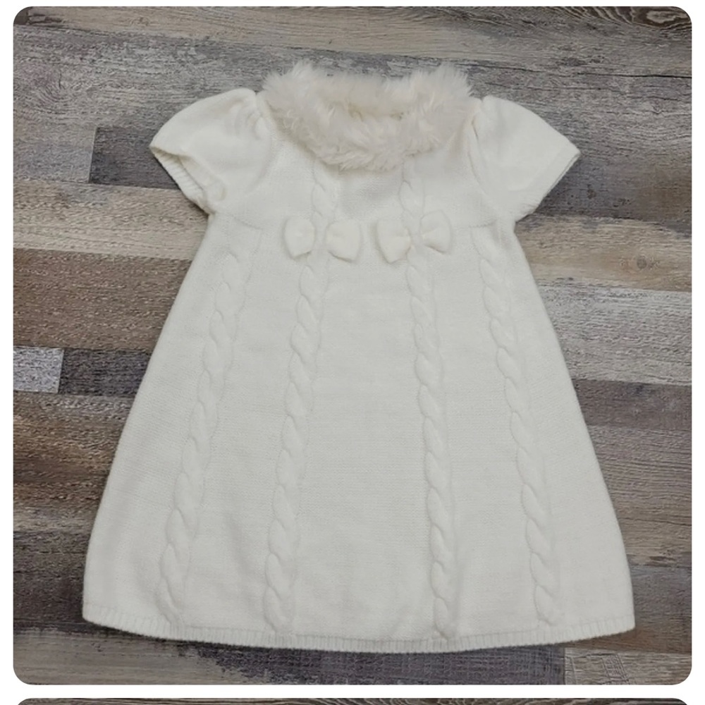Gymboree sweater dress with fur collar